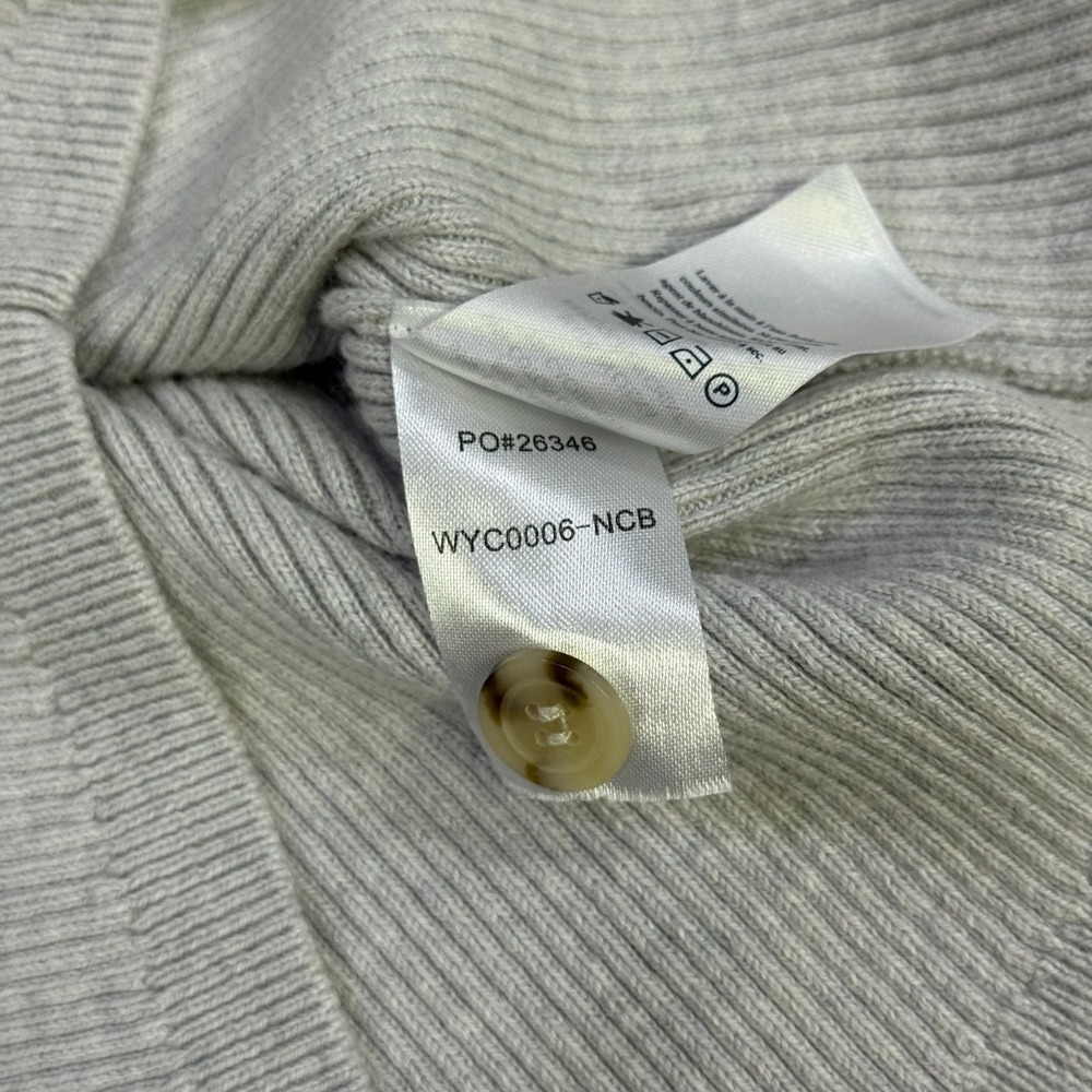 Faherty Mikki Henley Sweater Grey Organic Cotton Cashmere Ribbed Slim Fit Small - Picture 9 of 10